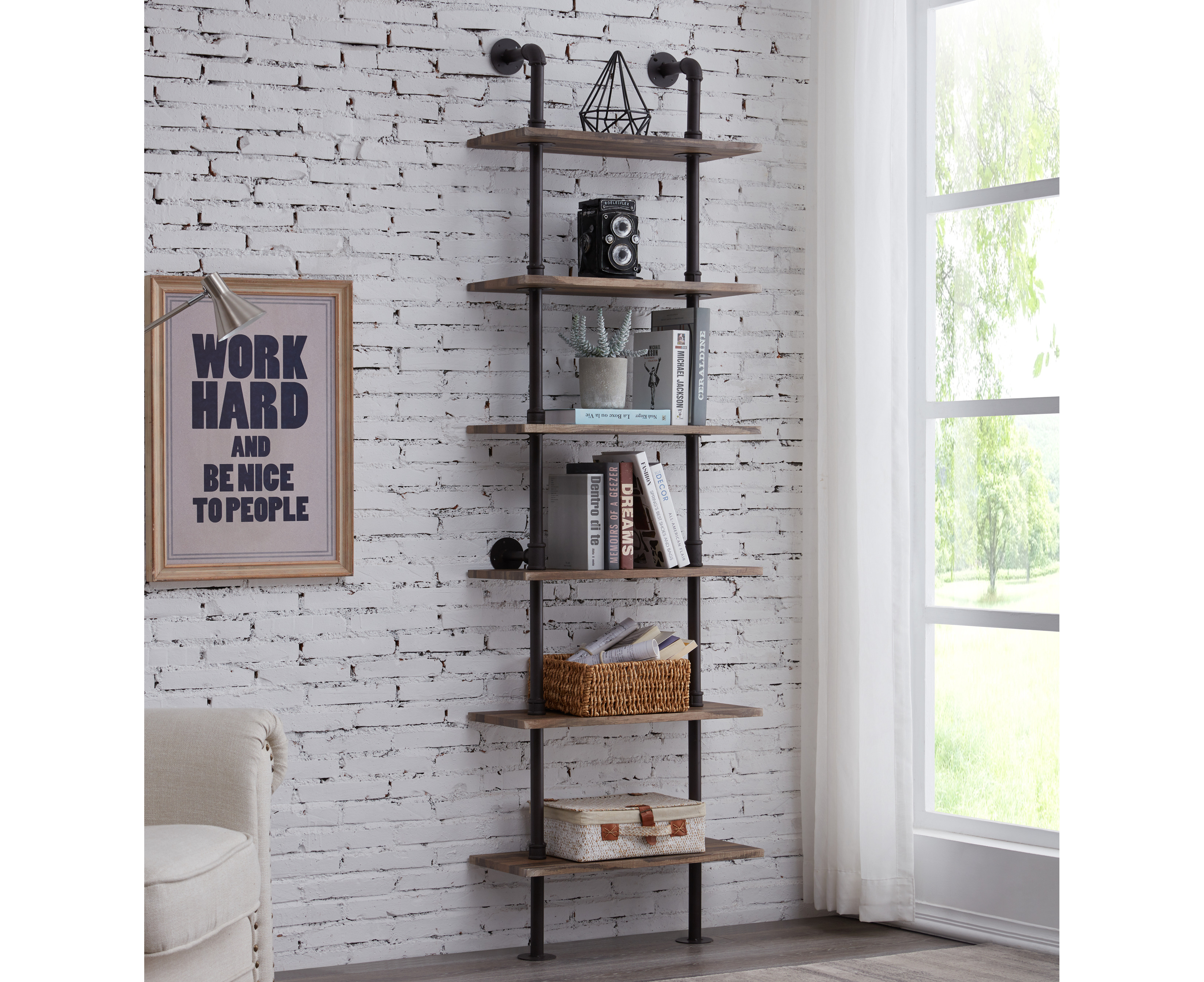 Pipe ladder deals shelf