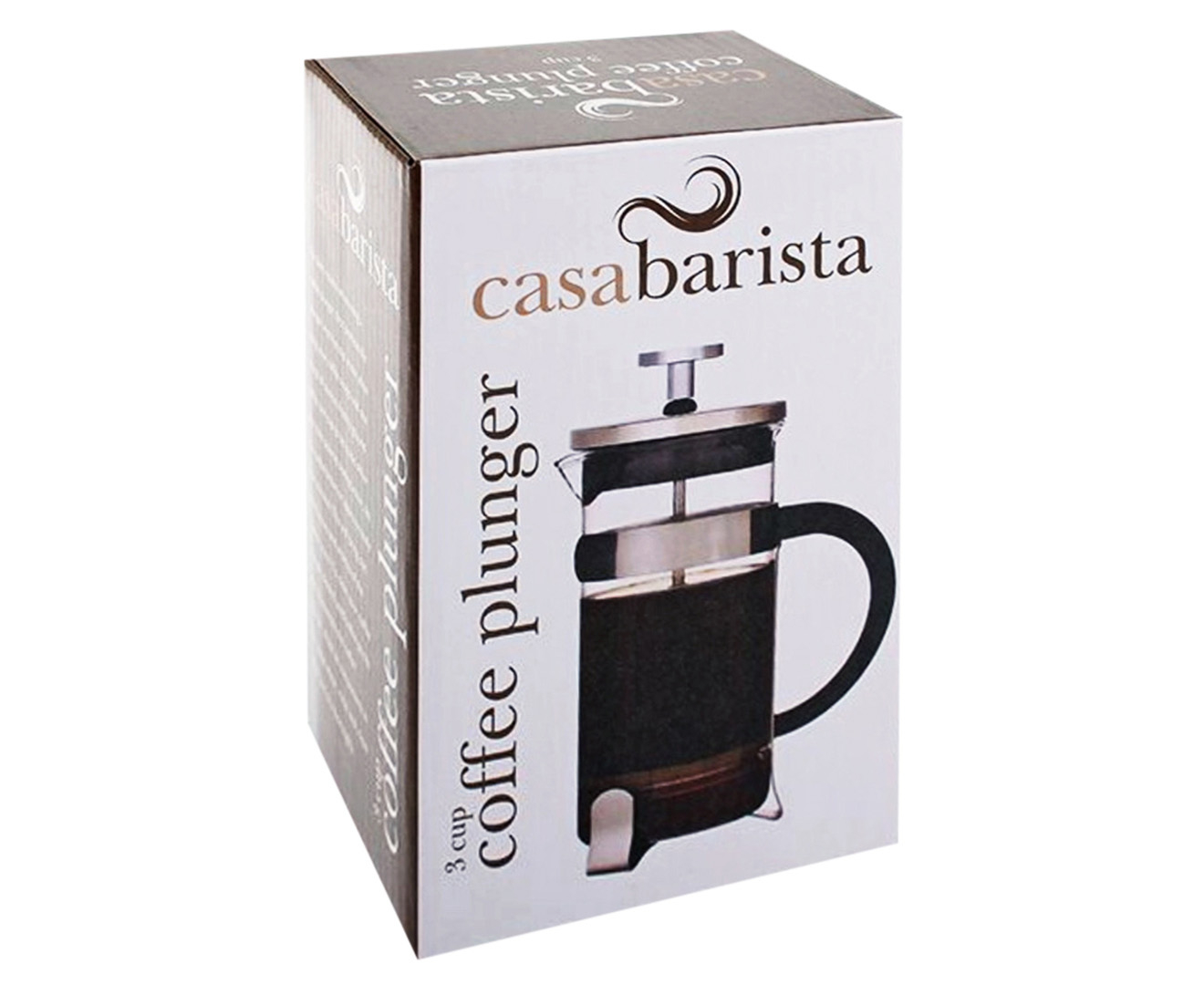 Casa Barista Coffee Plunger With Scoop Black