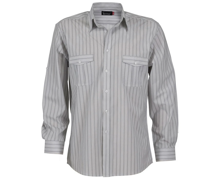 identitee Men's Cassidy L/S Shirt - White/Steel