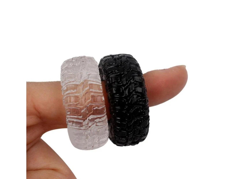 Two Pack Silicone Cock Rings Black Clear Delay Orgasm Men Sex Toys Set - Black