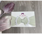 Lit Baby Bows Lace Trim Topknot - Light Green