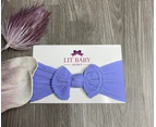 Lit Baby Bows Pom Pom Trim Topknot - Violet