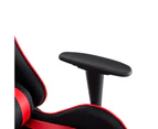 Advwin Gaming Chair Lifting Backrest and Height Adjustable Ergonomic Lumbar Support with Headrest and Mouse Pad (Black+Red)