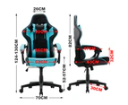 Advwin Gaming Chair 180°3D Armrest Advanced reclinder Office Computer Chair Adjustable Ergonomic Lumbar Support & Headrest(Black+Blue)