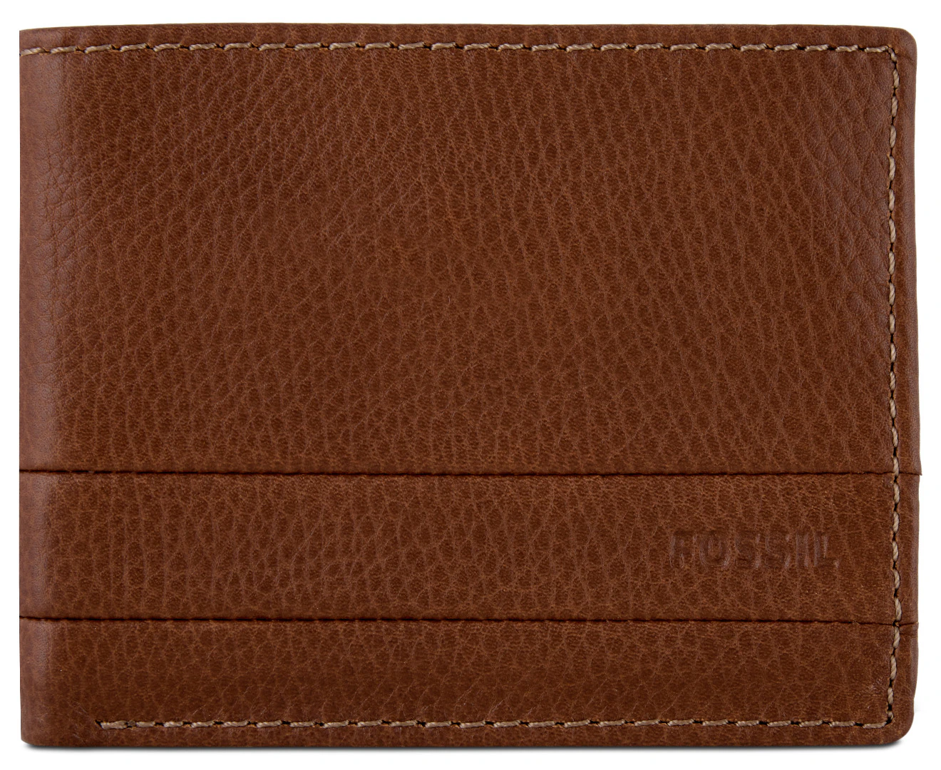 Fossil Ethan Traveler Leather Trifold Wallet Dark Brown M