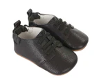 Robeez Owen Oxford Black Baby Soft Soles Shoes, First Kicks