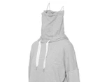 Calvin Klein Women's Hoodie w/ Extended Funnel Neck Pullover - Grey