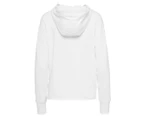 Calvin Klein Women's Performance Logo Tape Curved Hem Hoodie Jacket - White