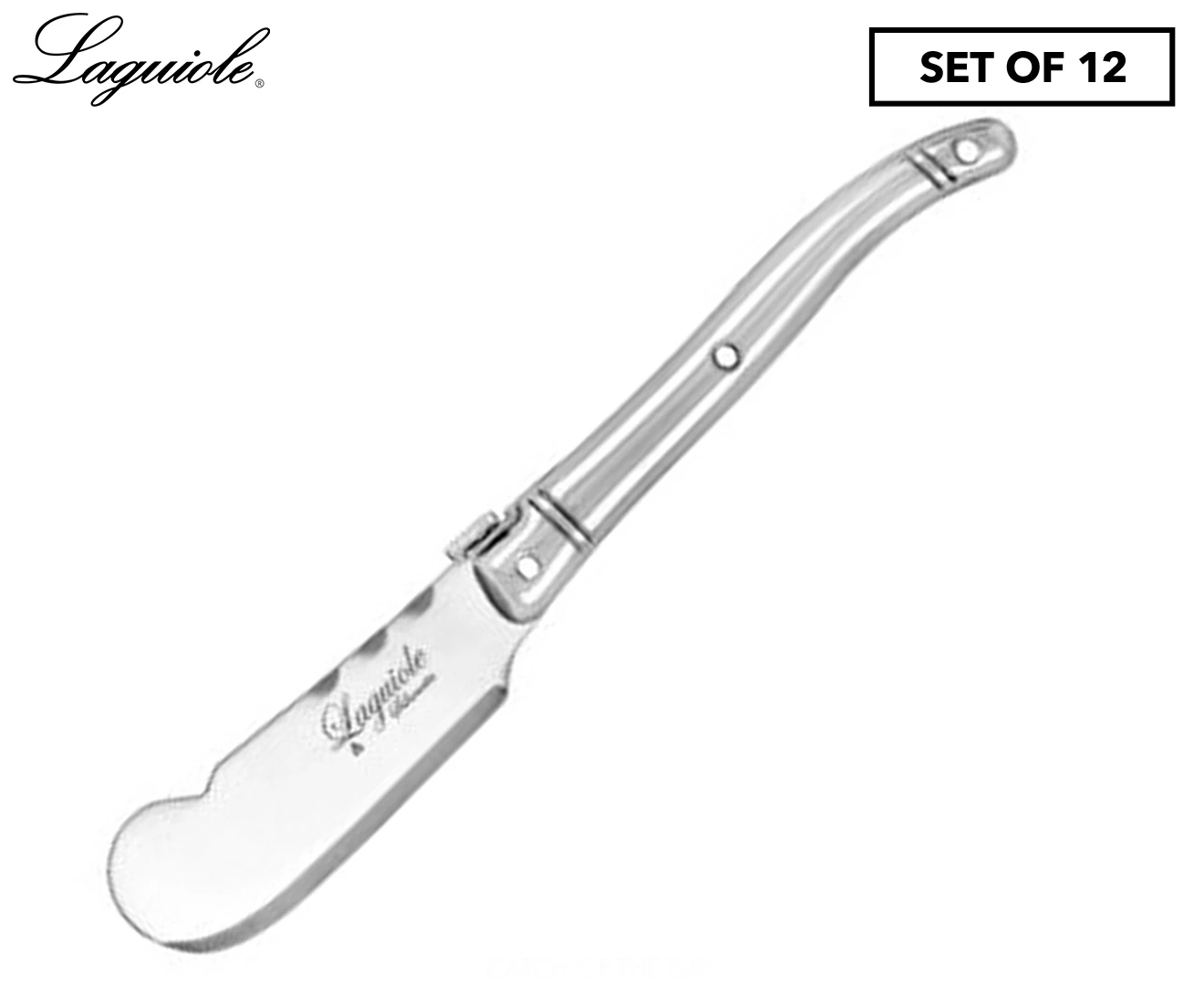 12pc Laguiole Silhouette 15.5cm Stainless Steel Pate Knife Set Cutlery Silver