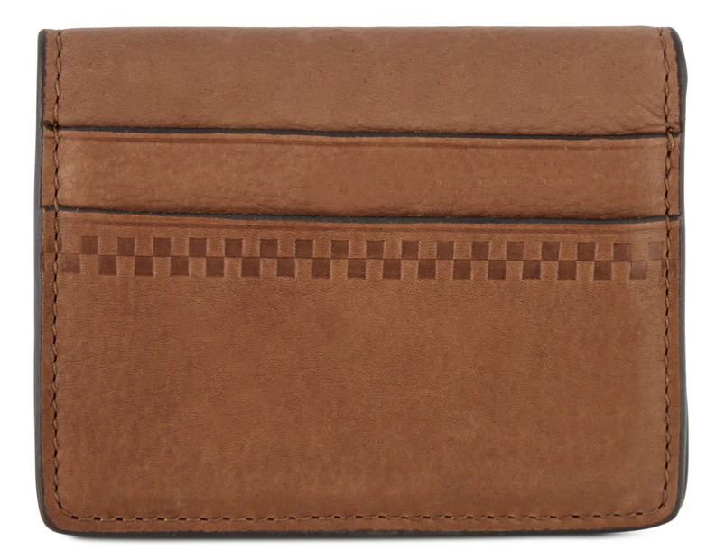 Fossil Gregg Magnetic Leather Card Case - Medium Brown