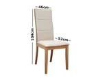 Set of 2 - Society Scandinavian Fabric Dining Chair - Oak Wooden Frame - Grey - Grey