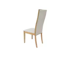 Set of 2 - Society Scandinavian Fabric Dining Chair - Oak Wooden Frame - Grey - Grey
