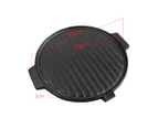 SOGA 2X 30CM Round Cast Iron Korean BBQ Grill Plate with Handles and Drip Lip