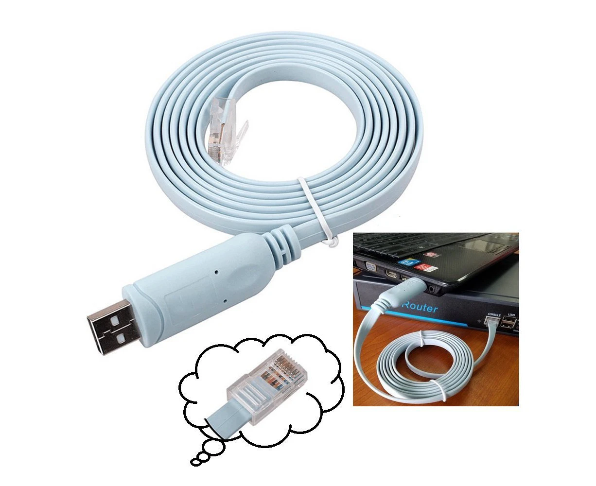 (USB Blue) - Usb to Console Cable,Cisco Usb Console Cable,Usb to Rj45 Console,Cisco Console Cable Usb Rollover For Windows/Vista/MAC/Linux (1.8m/6 Ft,Blue)