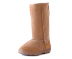 UGG Boots Tall Classical premium Australian shearing Sheepskins Replacable insole Rubber Grip-sole - Chestnut