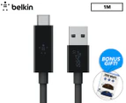 Belkin 1m 3.1 USB-A to USB-C Cable + Bonus Cable Organiser Wrap 2-Pack