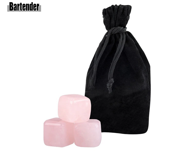 Set of 6 Bartender Rose Quartz Gin Stones