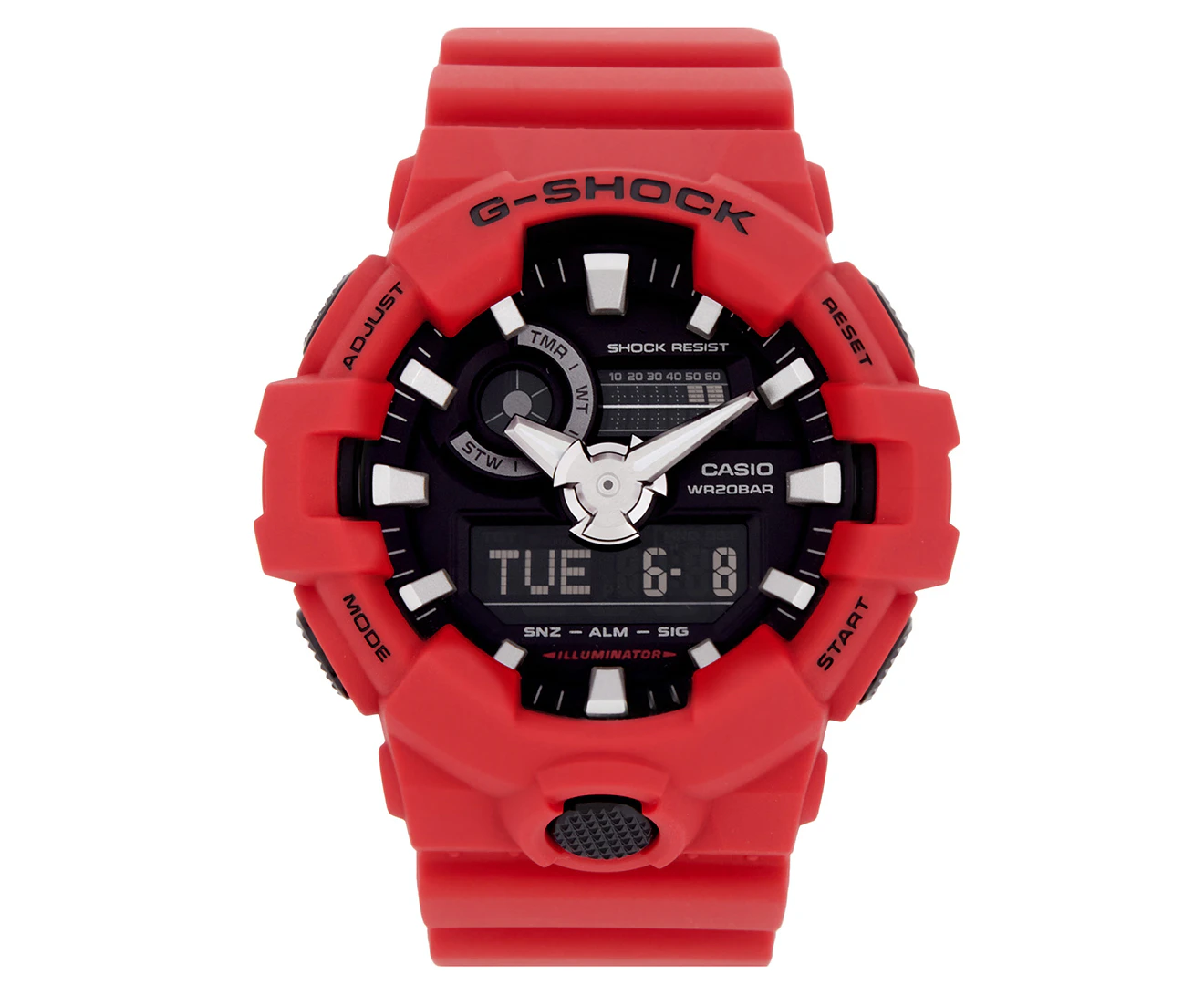 Casio G-SHOCK Red Resin Black Dial Analogue-Digital Men's Watch - GA700-4A