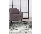 Angel Contemporary Abstract Rug - 17348-Grey-Black - 300x80cm