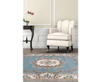 Aubusson Traditional Floral Rugs -  G069A-L.Blue-White - 290x200cm