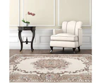 Aubusson Traditional Floral Rugs - G069A-White-L.Blue - 290x200cm