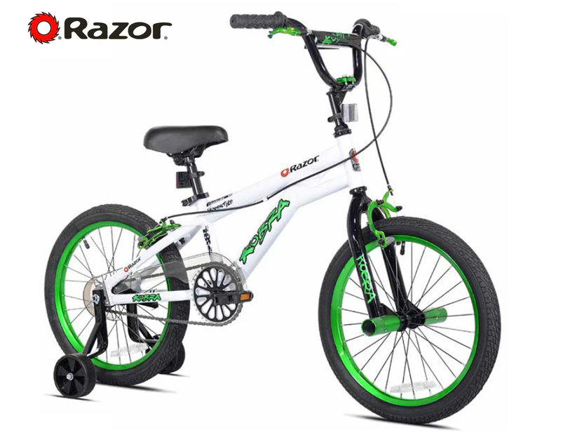 Razor Kids' 18" Razor Kobra Bike w/ Training Wheels - White/Green