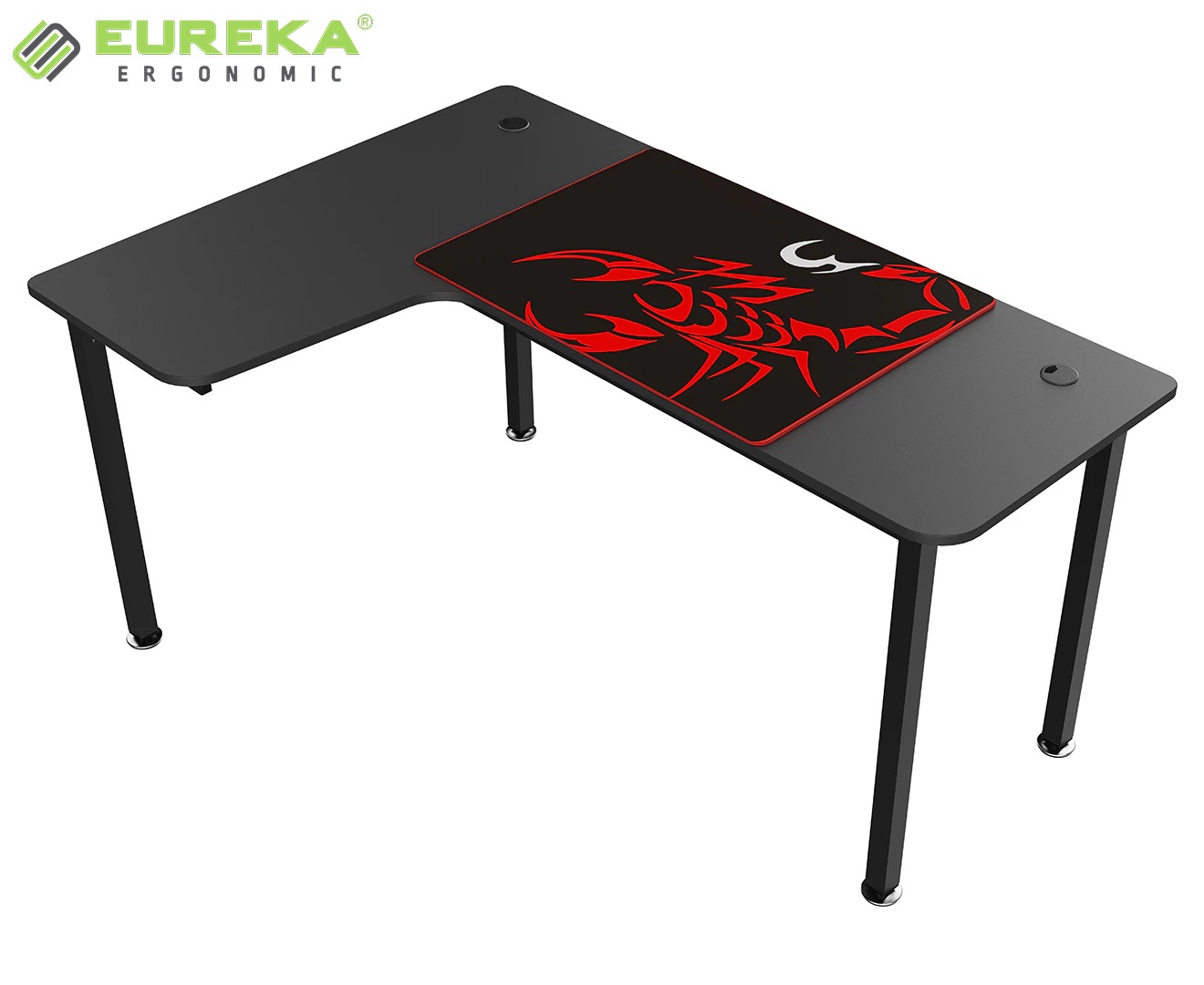 Eureka Ergonomic Major Series L-Shaped E-Sport Gaming Office Desk - Black