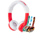 Buddyphones Explore Kids Safe Foldable Headphones Headset 3.5mm w/Mic Red