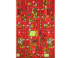 City Red Road Map Kids Rug - 150x100cm