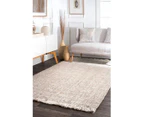 Chunky Bleached Jute Rug - Fringed Ends - 164x120cm