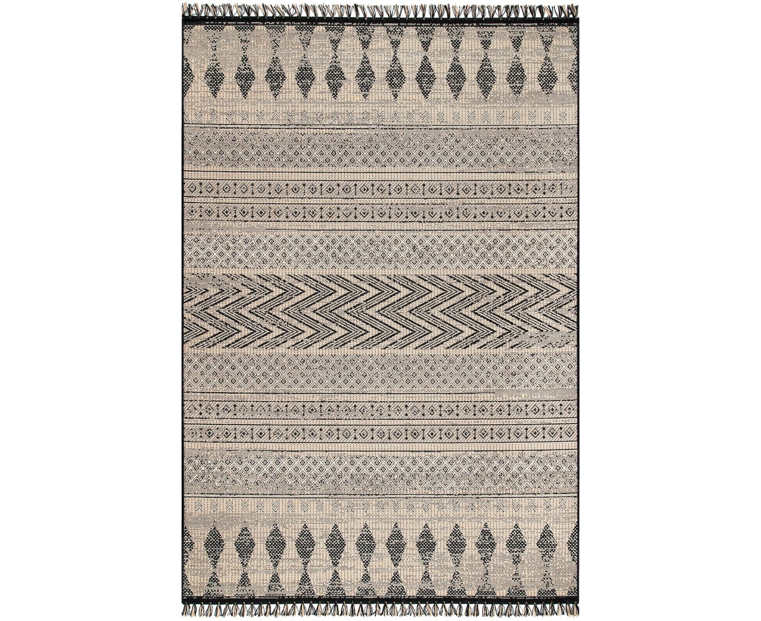 Charles Abstract  Rugs  8651-Black-Jute - 230x160cm