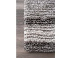 Splendor Striped Shaggy Rug ZOM1A-Grey-Multi - 300x240 cms