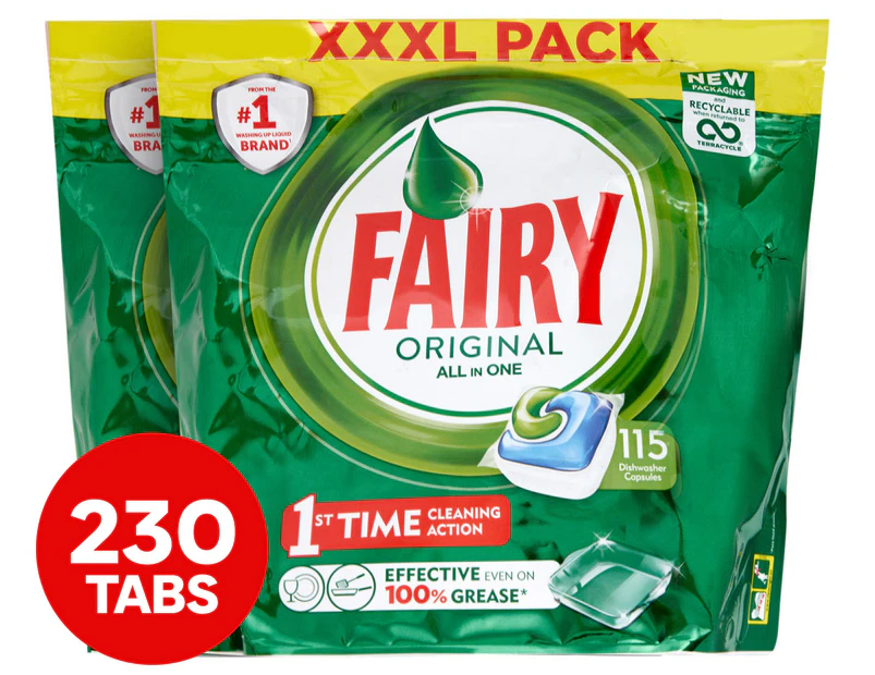 2 x 115pk Fairy Original All-In-One Dishwasher Tabs