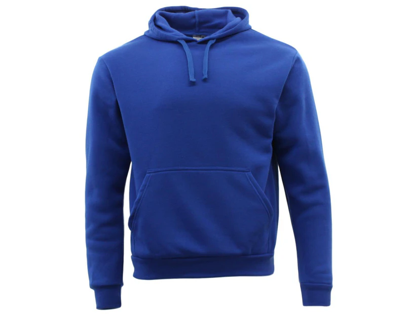 Adult Men's Unisex Basic Plain Hoodie Jumper Pullover Sweater Sweatshirt XS-3XL - Royal Blue