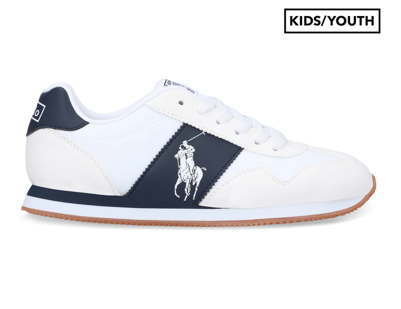 Polo Ralph Lauren Boys' Big Pony Jogger Lace-Up Sneakers - Paper White/Navy
