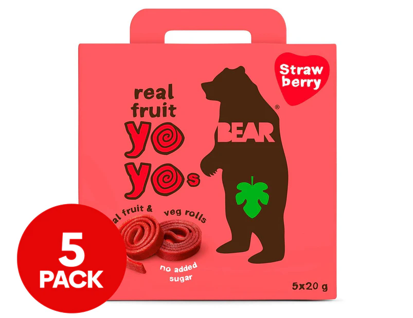 Bear Real Fruit Rolls Strawberry 5pk