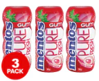 3 x Mentos Pure Fresh Sugar Free Gum Bottle Strawberry 30g