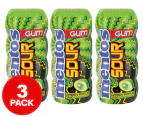 3 x Mentos Sour Sugar Free Gum Bottle Green Apple 30g