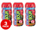 3 x Mentos Sour Sugar Free Gum Bottle Strawberry 30g