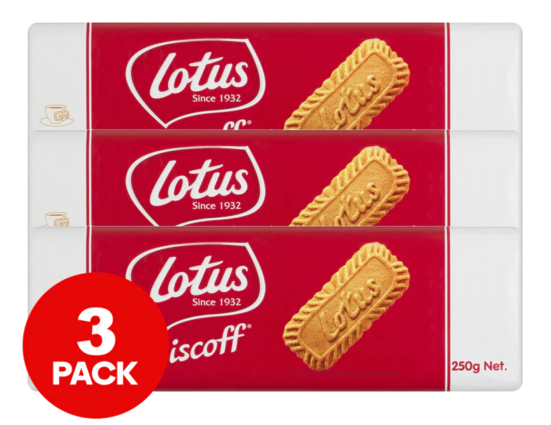 3 x Lotus Biscoff Biscuits Share Pack 250g
