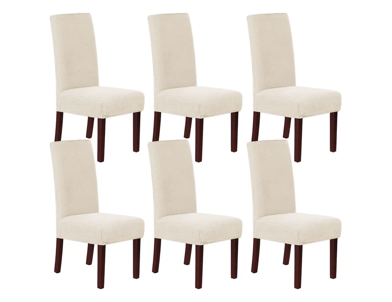Dining Room Chair Slipcover Super Stretch Removable Washable Dining Chair Cover, 2/4/6 Pack, Natural