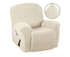 Super Stretch Recliner Sofa Cover 1-Piece Thick Soft Jacquard Recliner Slip Cover Recliner Chair Cover Slip Cover, Natural