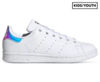 Adidas Originals Kids'/Youth Stan Smith Leather Shoes - White/Silver Metallic
