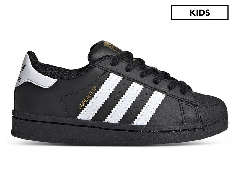 Adidas Originals Kids' Unisex Superstar Leather Sneakers - Black/White