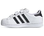 Adidas Originals Kids' Unisex Superstar Strap-On Leather Sneakers - White/Black 3