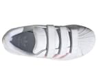 Adidas Originals Kids' Unisex Superstar Strap-On Leather Sneakers - White/Metallic Rainbow 4