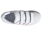 Adidas Originals Kids' Unisex Superstar Strap-On Leather Sneakers - White/Metallic Rainbow