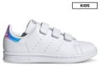 Adidas Originals Kids' Unisex Stan Smith Strap-On Leather Shoes - White/Silver Metallic 1