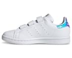 Adidas Originals Kids' Unisex Stan Smith Strap-On Leather Shoes - White/Silver Metallic 3