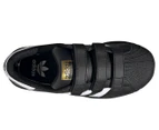 Adidas Originals Kids' Unisex Superstar Strap-On Leather Sneakers - Black/White